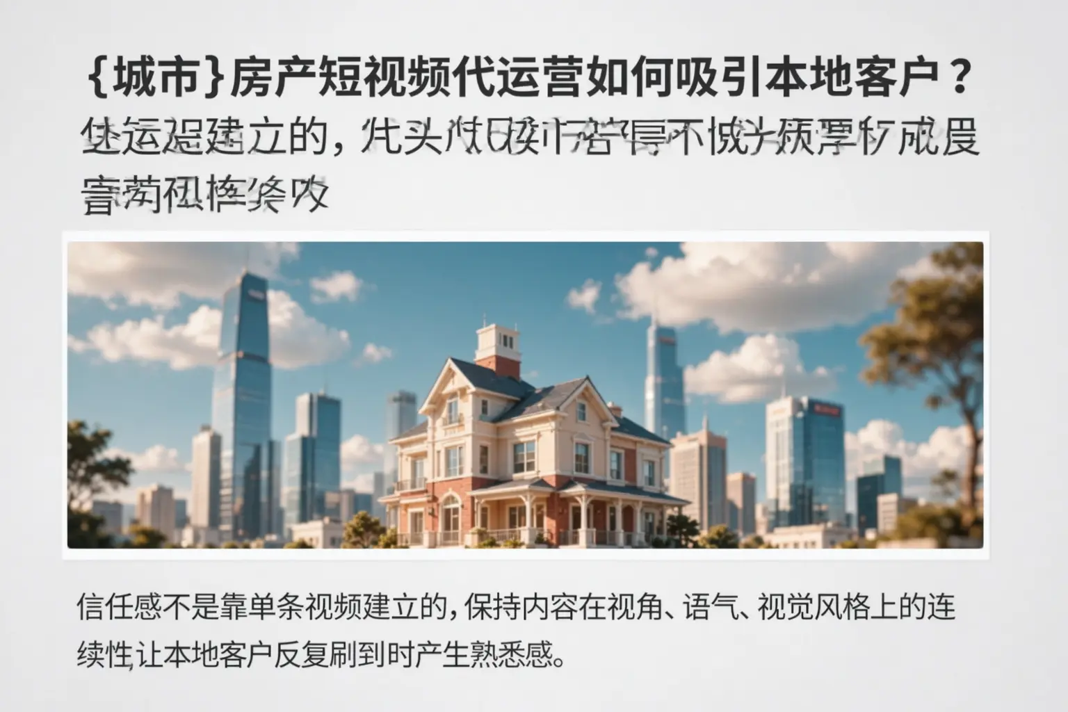 君山房产短视频代运营如何吸引本地客户？
